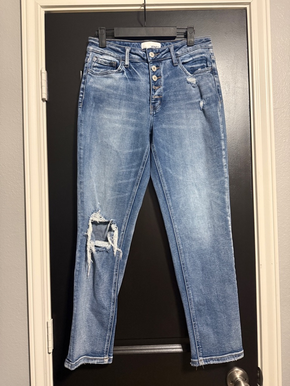 Vervet Distressed Blue Button-Fly Jeans sz 26